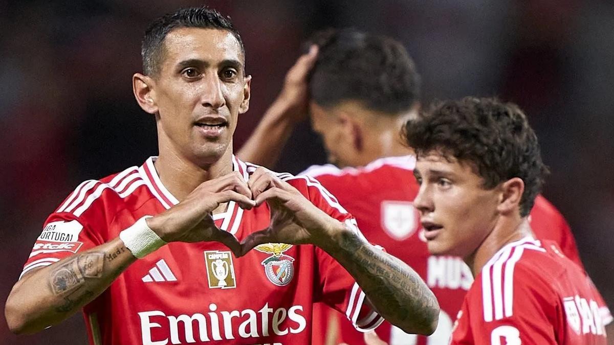 Di María vuelve en Benfica tras superar un desgarro.