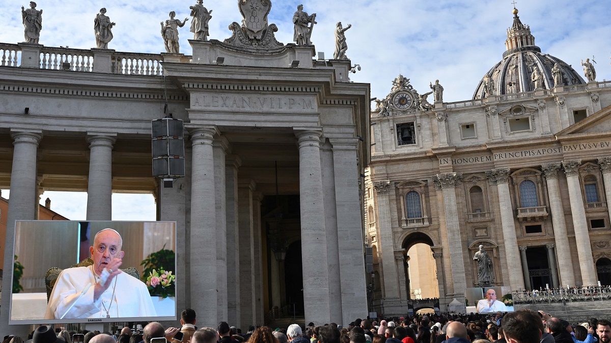 El Papa Francisco durante el recitado dominical del Ángelus.