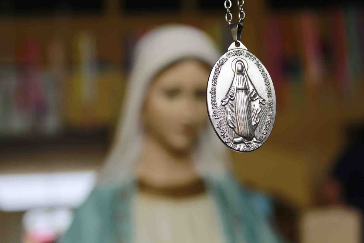  Colgante de medalla milagrosa de la Virgen María