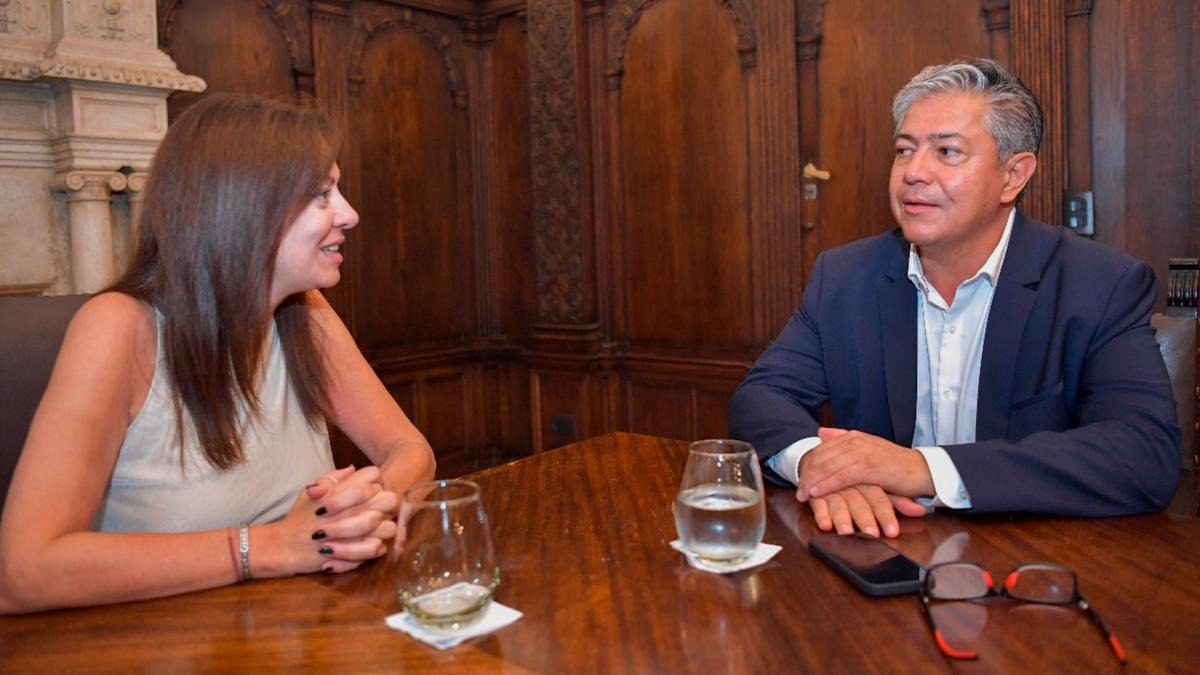 Pettovello y Figueroa, en el encuentro de este martes. Foto: Gentileza Télam. 