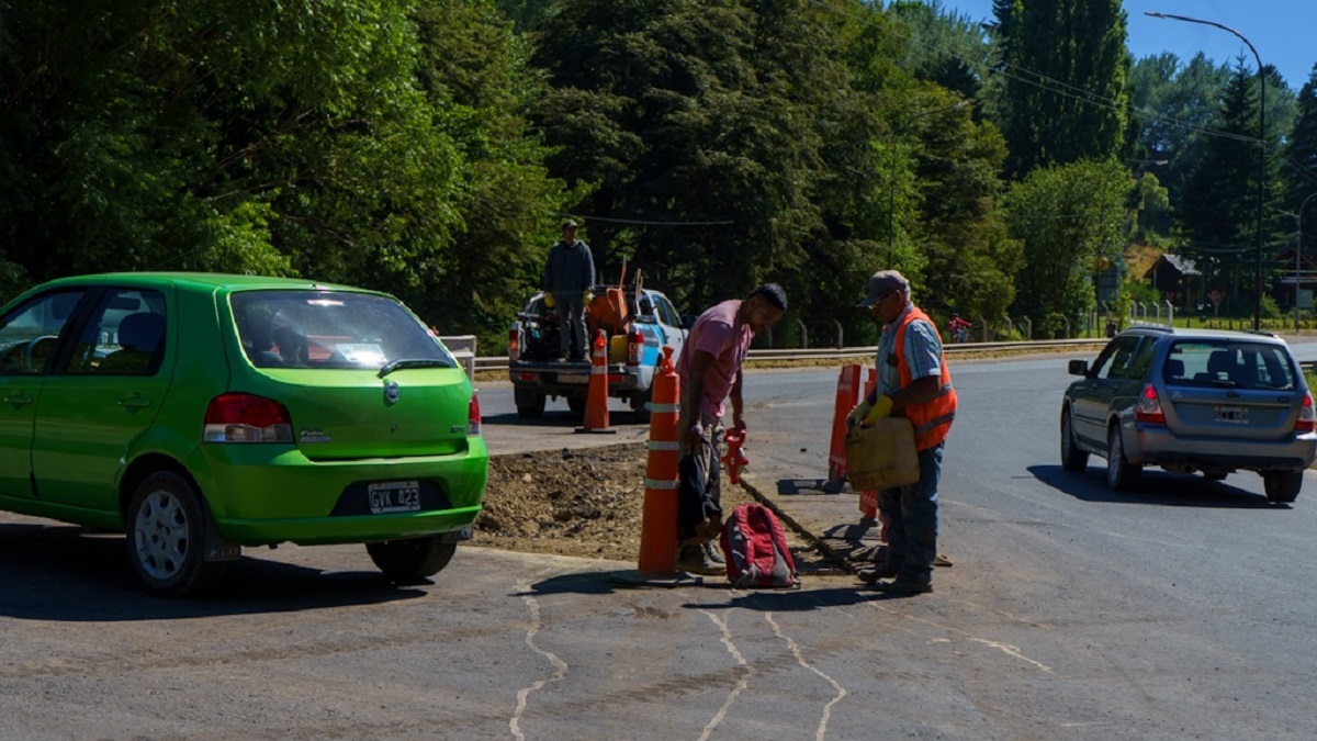 Una de las rotondas que está realizando el municipio de San Martín de los Andes. Foto: gentileza.