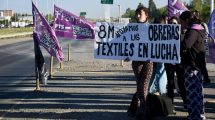 Imagen de Ruta 7, en Neuquén: volanteada de obreras este viernes 8 de marzo, Día de la Mujer