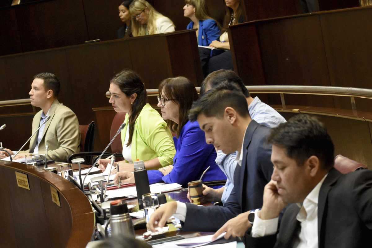 El bloque de Comunidad, el partido de Rolando Figueroa en la Legislatura. Foto: Matías Subat.