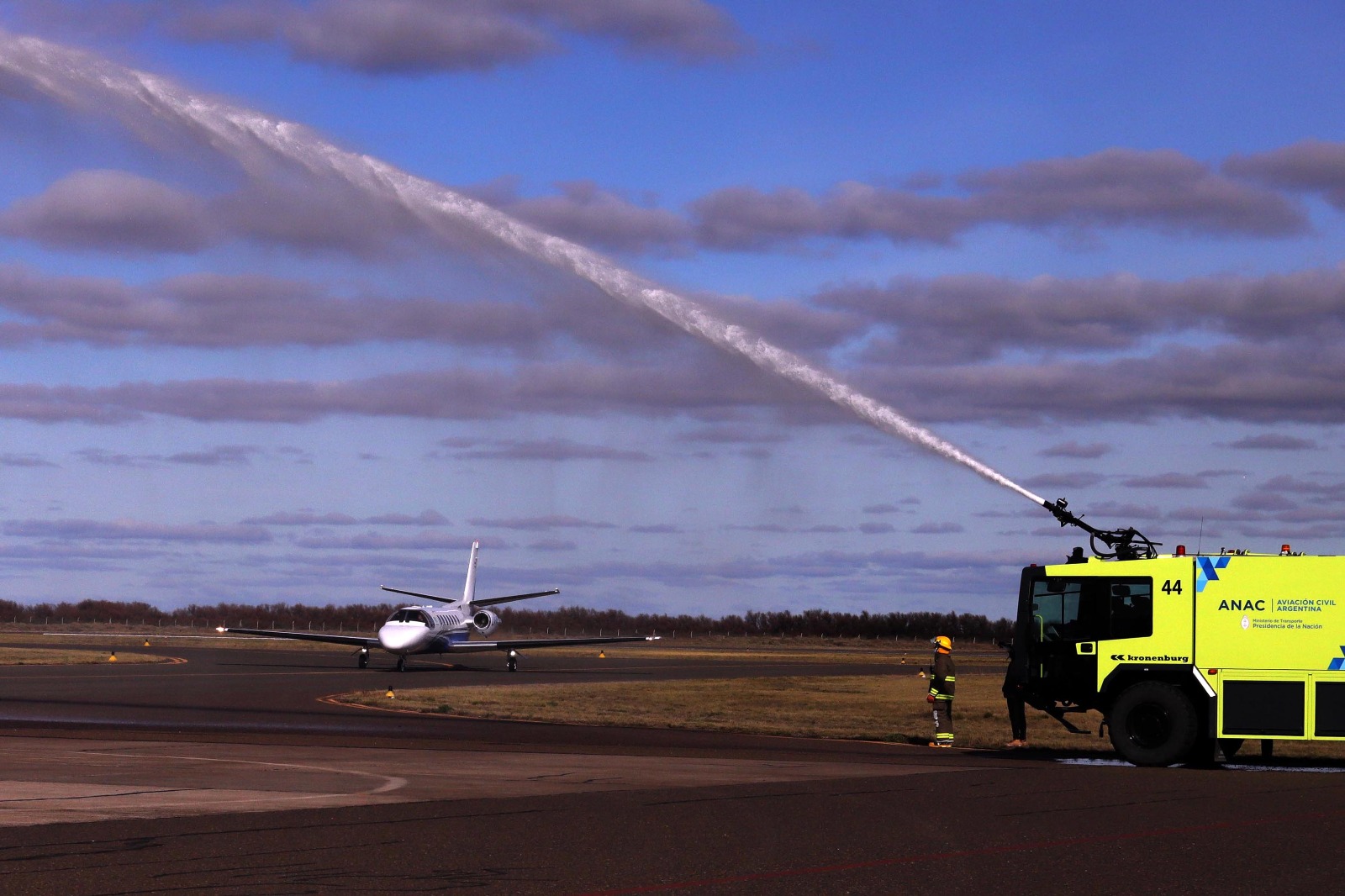 En agosto del 2022, el avión Cessna Citation llegó a Viedma. Foto: Marcelo Ochoa.