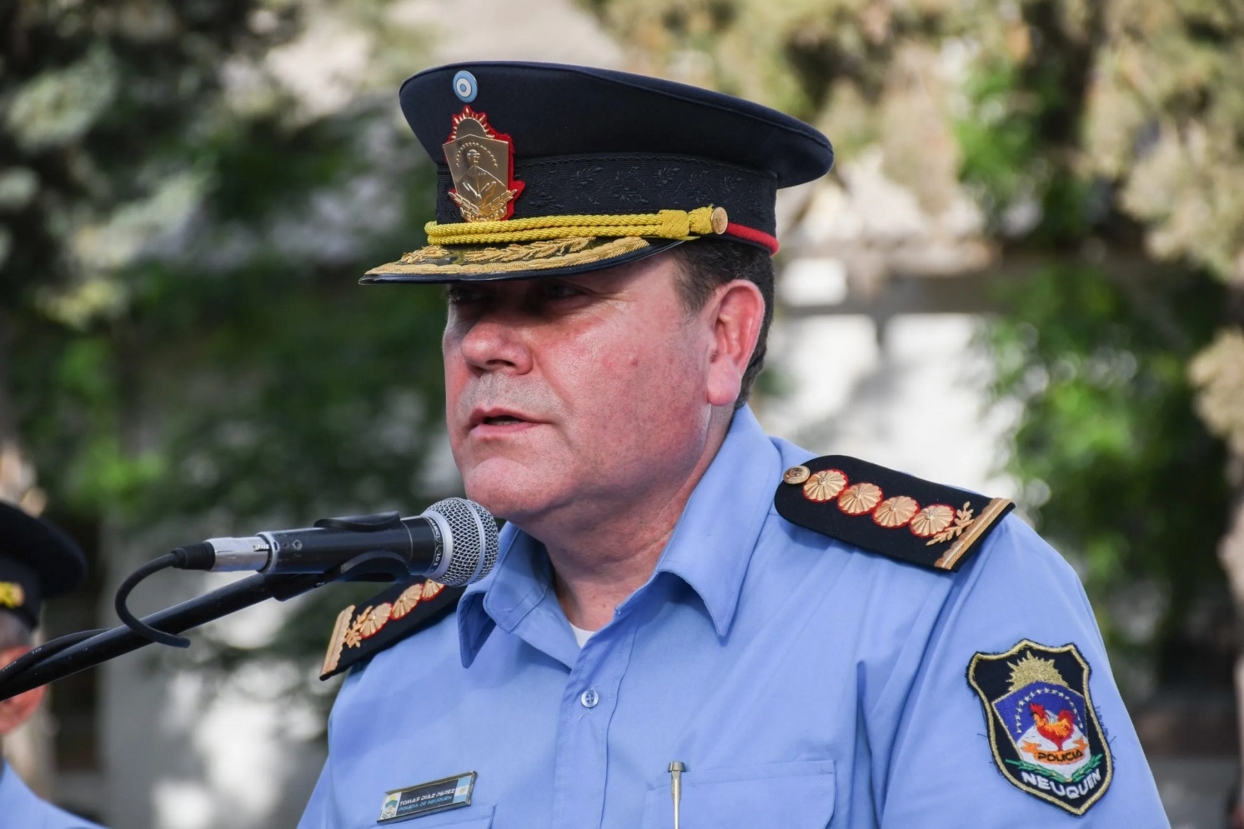 Tomás Díaz Pérez, Jefe de la Policía de Neuquén brindó apoyo al efectivo investigado. 