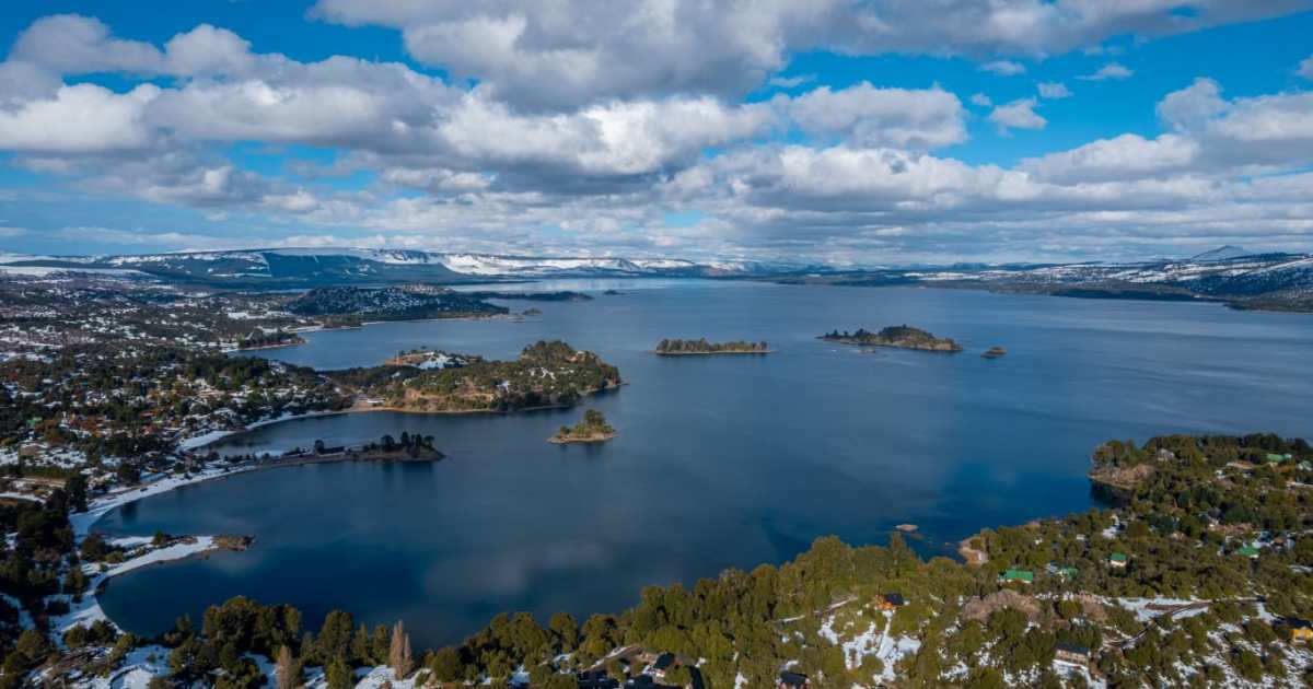 This is what the Patagonian Chef’s Festival looks like from the air, in Villa Pehuenia Moquehue