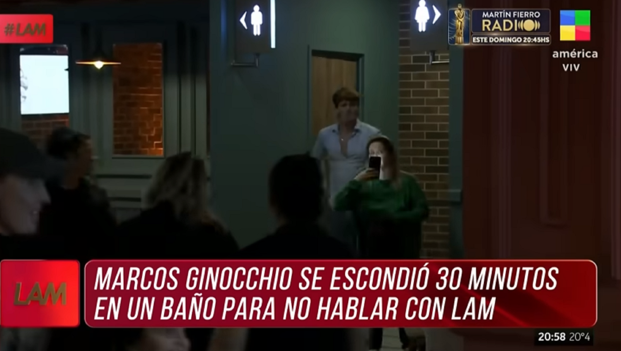 Marcos Ginocchio, ganador de Gran Hermano, se escondió en un baño para no hablar con un cronista de LAM. 