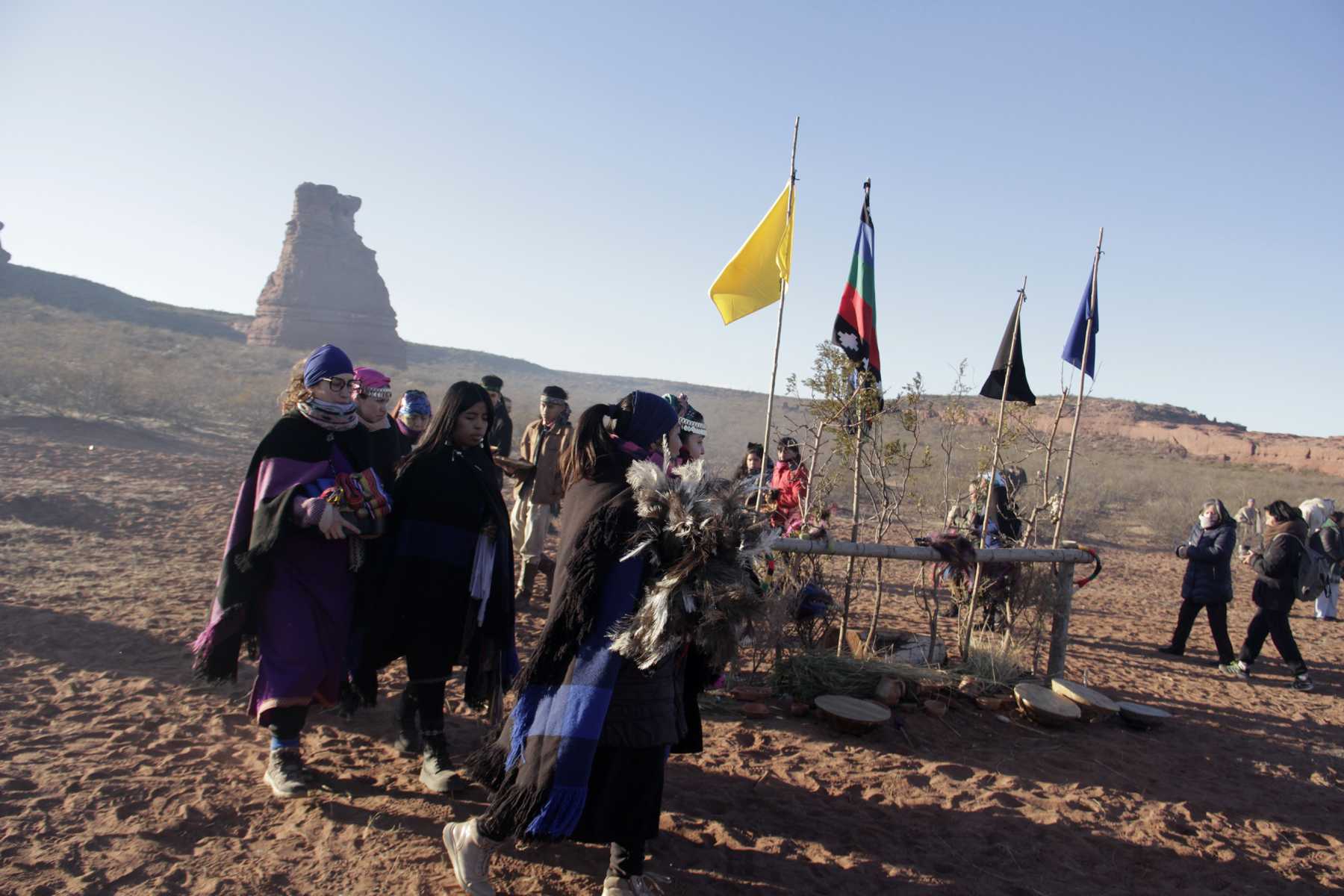 Este año se hizo una celebración del Wiñoy Xipantu en Tratayén, una zona actualmente en disputa. Foto: Oscar Livera.