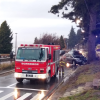 Imagen de Desvíos en el tránsito de Bariloche: dos autos chocaron en medio de intensas lluvias