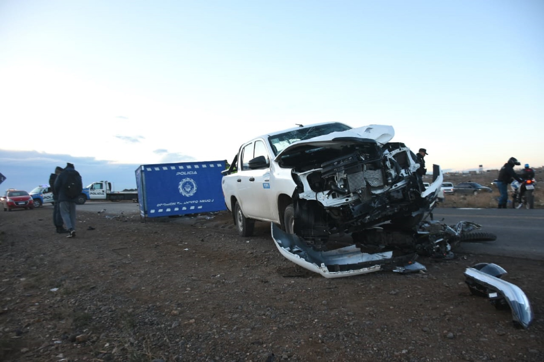 Choque fatal en la Autovía Norte de Neuquén. Foto: Matías Subat. 