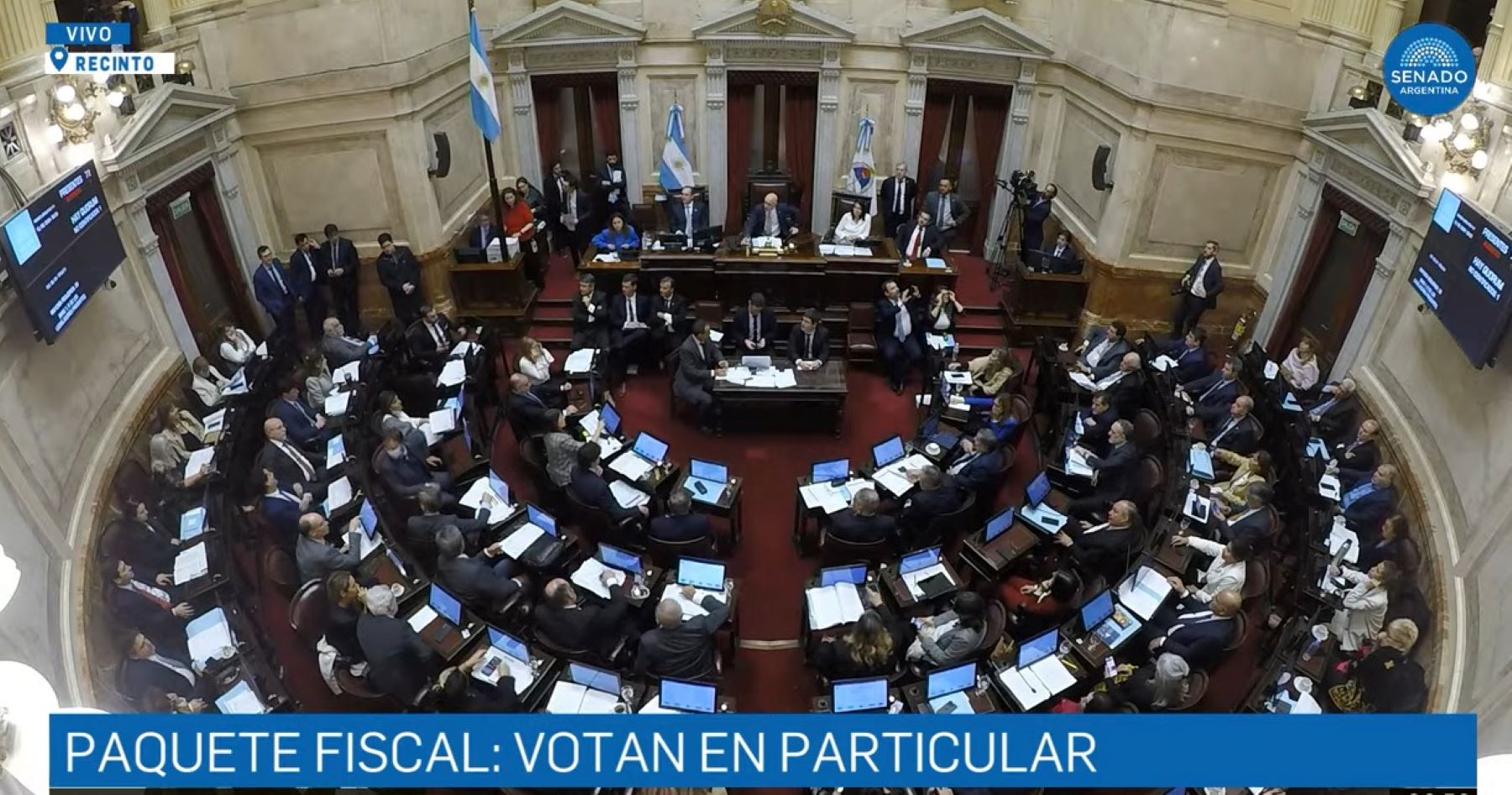 Paquete fiscal: algunos títulos fueron aprobados pero sufrieron cambios. Foto: Captura Senado 