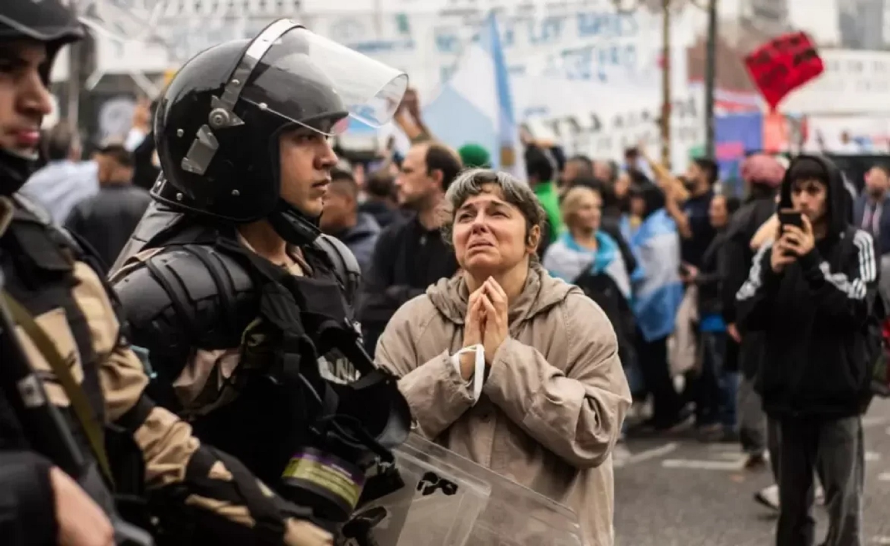 La situación afuera del Congreso, el miércoles pasado. 