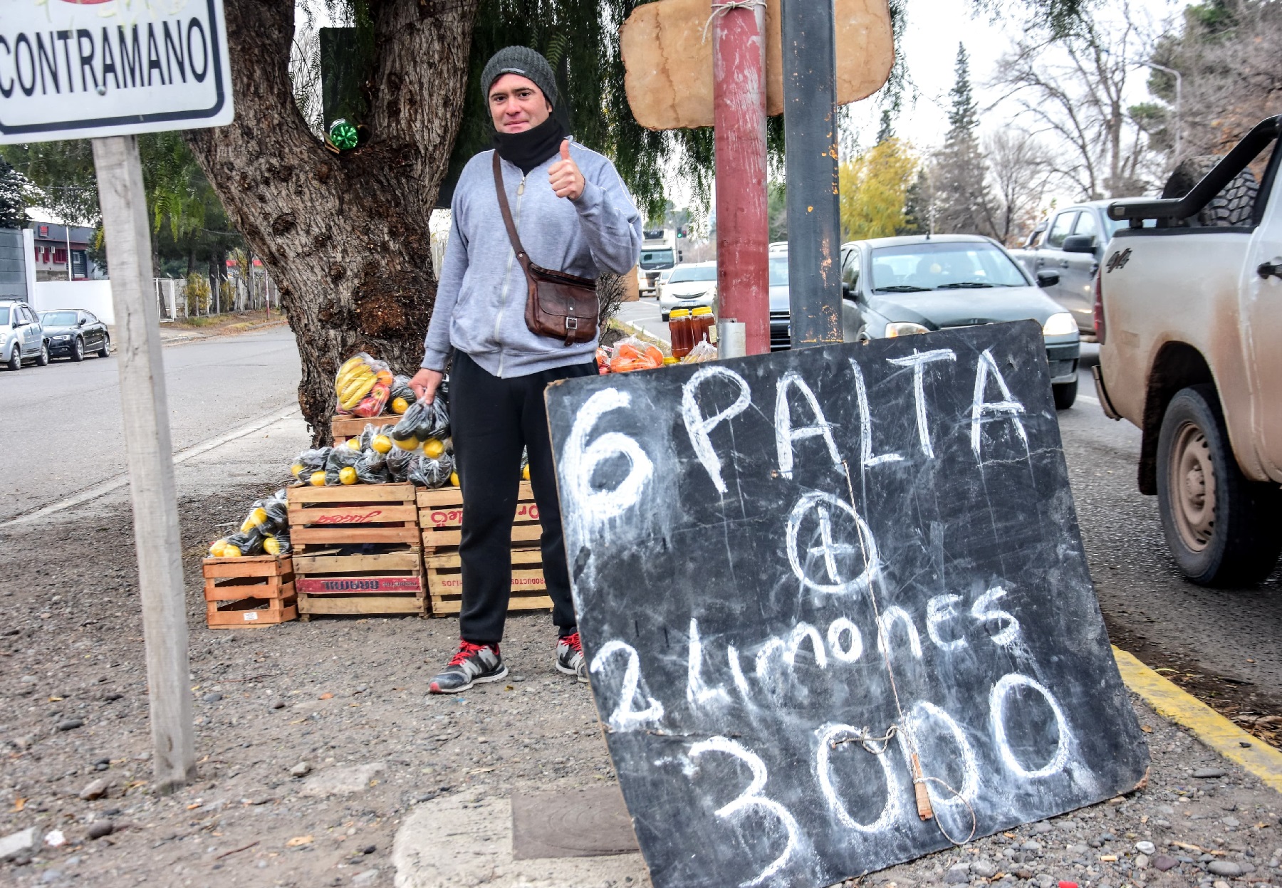 El mercado de la palta y limón migró a las calles de Neuquén. Foto: Cecilia Maletti