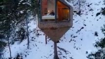 Imagen de Las curiosas casas del árbol de Noruega que pueden ser ideales en la Patagonia cubierta de nieve