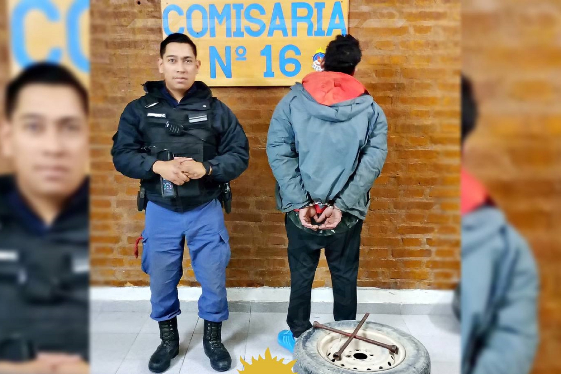 Personal policial demoró a un sujeto con pedido de captura y secuestraron dos cubiertas de vehículo. Foto: gentileza Policía de Neuquén.