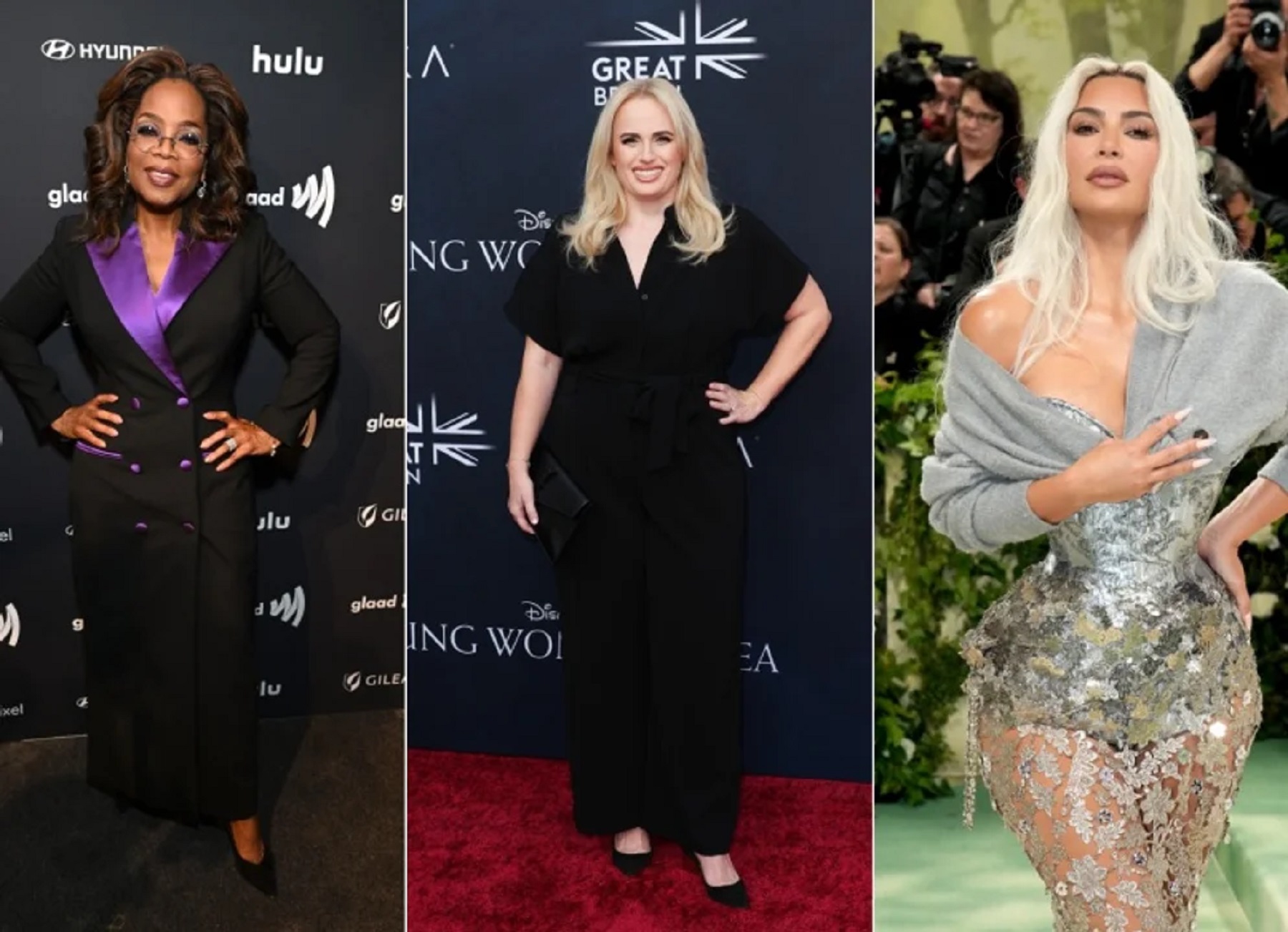 Oprah Winfrey, Rebel Wilson y Kim Kardashian
