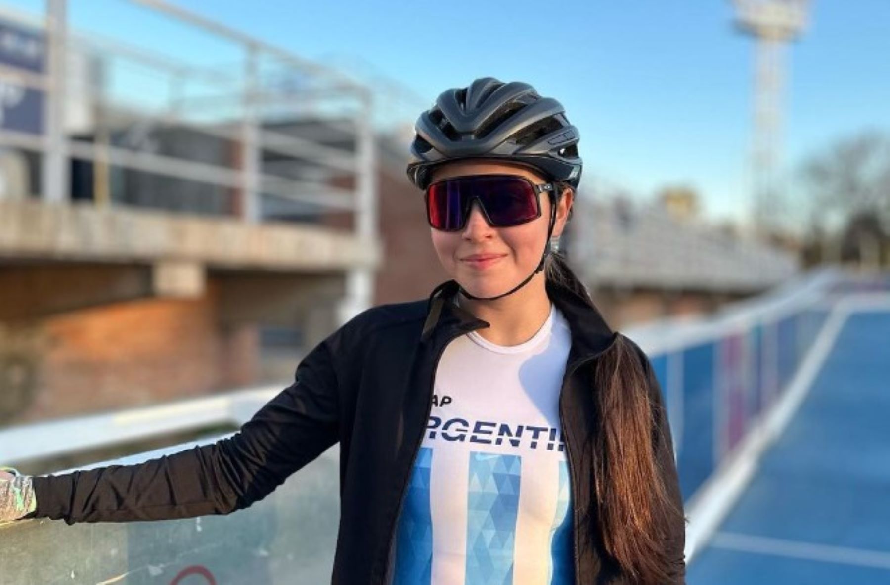 Lucía Monje y la pilcha de la Selección Argentina, un clásico de los últimos años. 