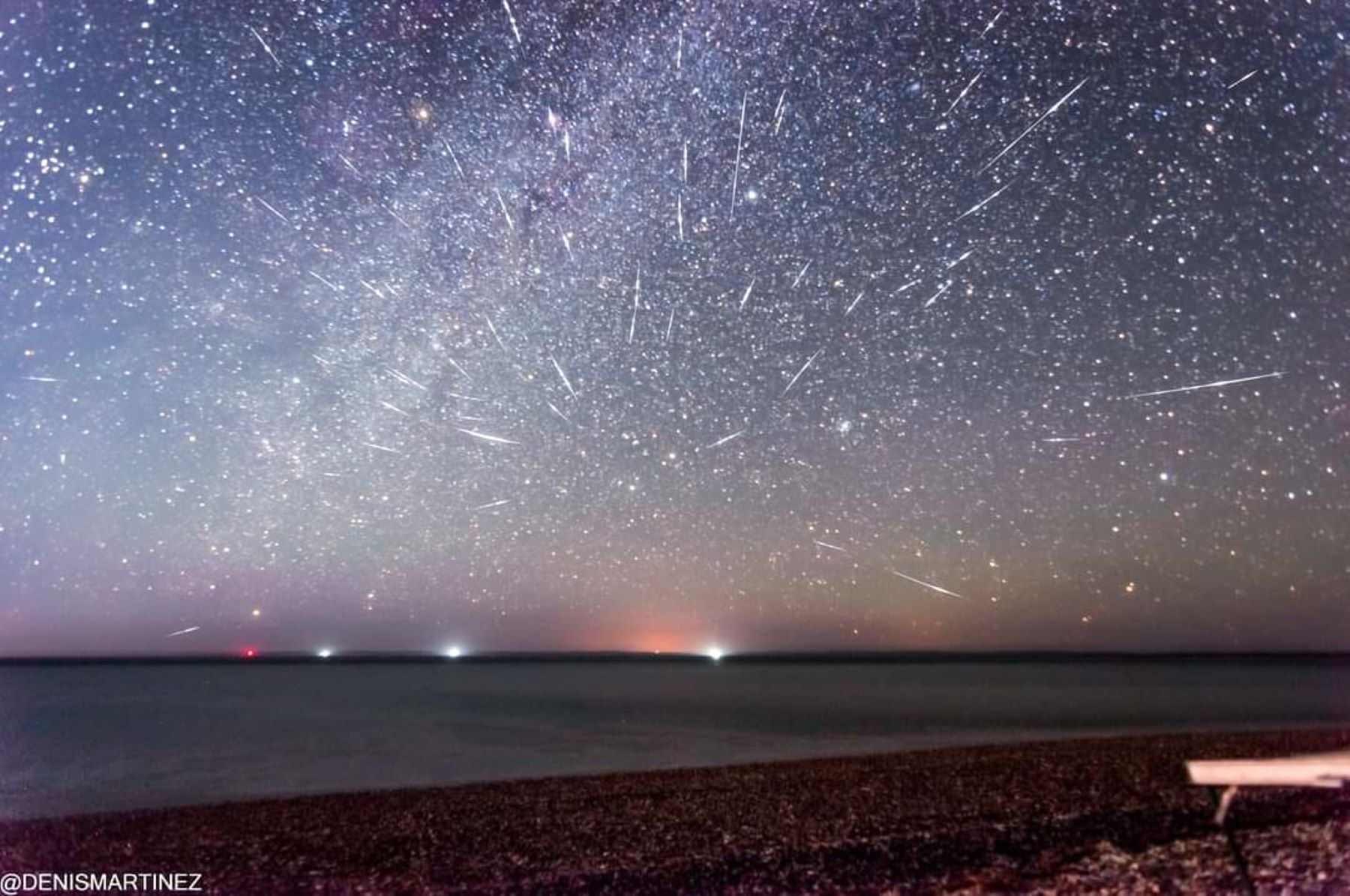 Así se vio Gemínidas desde Las Grutas en 2023. Foto: Denis Martinez