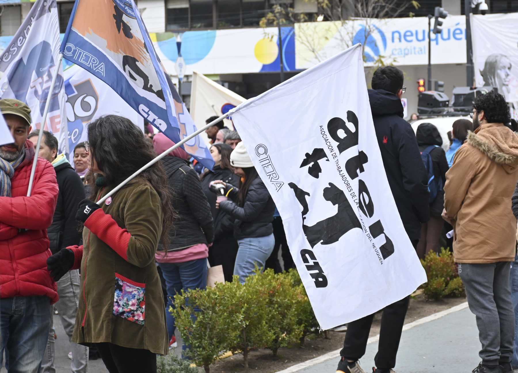 ATEN se plantó en rechazo del adicional por presentismo. Foto: Florencia Salto.