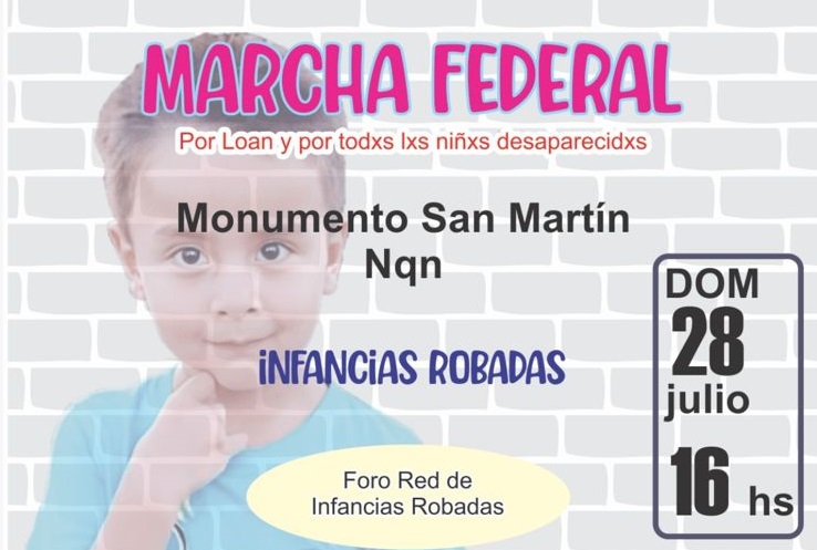 Este domingo habrá marchas por Loan en Neuquén y Río Negro