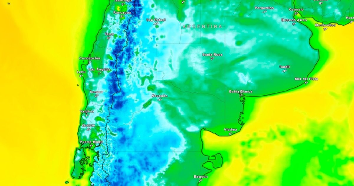 ¡Alerta! Frío extremo regresa al Alto Valle: mirá el mapa de temperaturas en Neuquén y Río Negro thumbnail