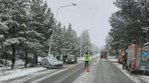 Imagen de Video | Perdió el control por la nieve y chocó contra un poste en Bariloche