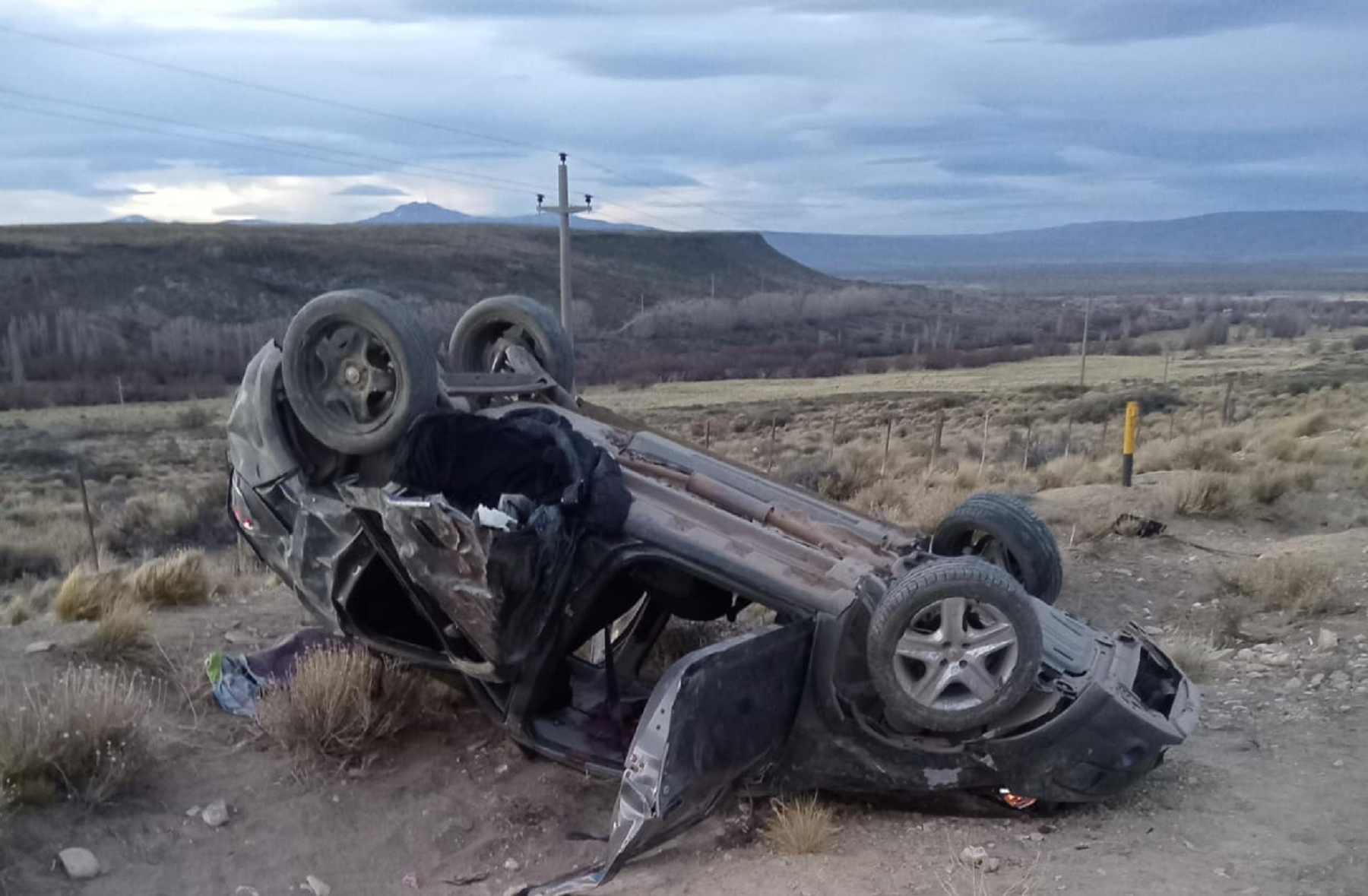 Murió un hombre en un vuelco sobre Ruta 40. Foto: gentileza