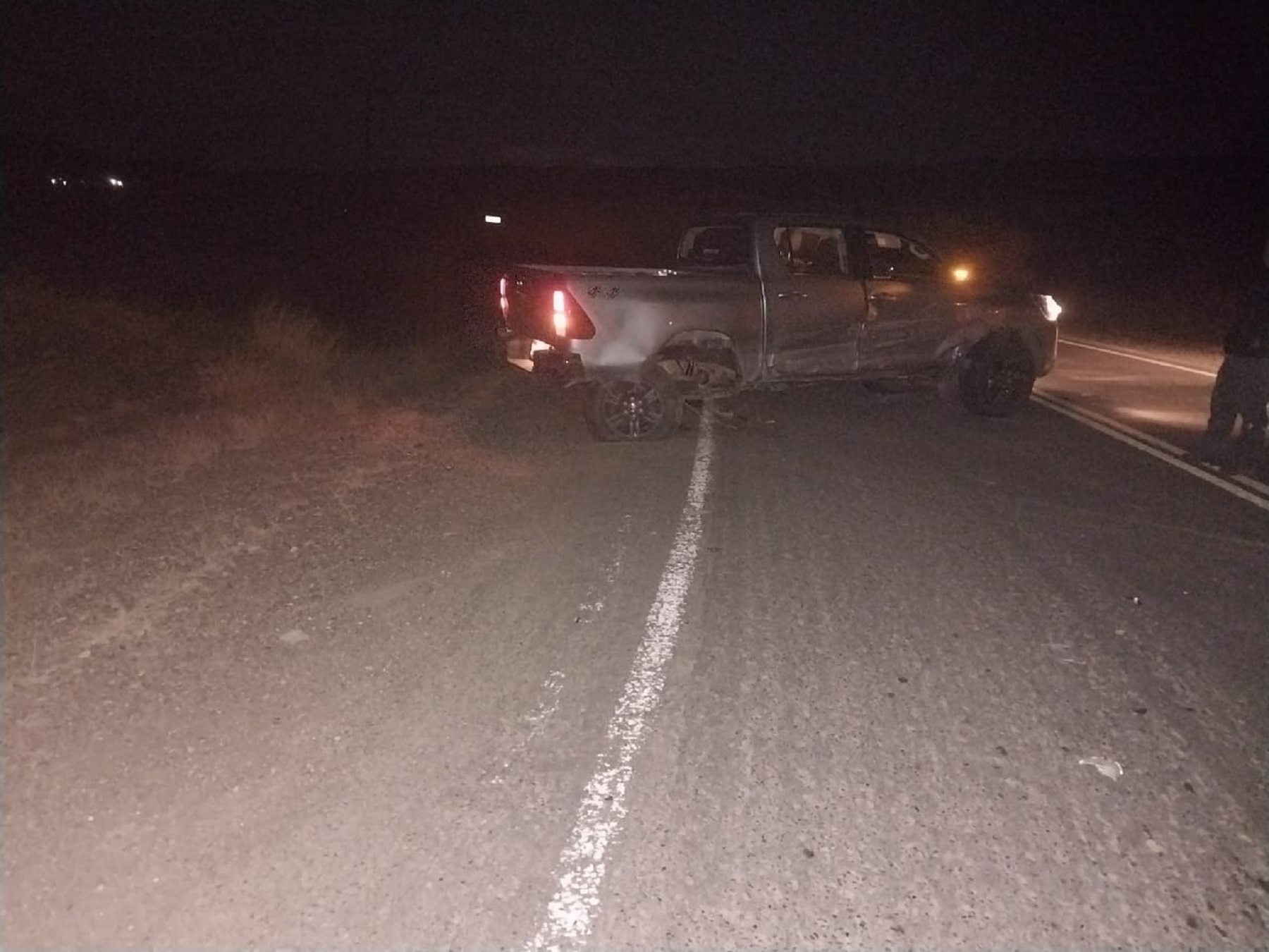 El choque ocurrió esta tarde sobre la ruta 40. Foto: gentileza Radio Chos Malal 102.1