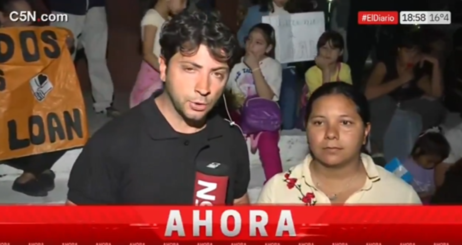 En una marcha por Loan, una mujer denunció que fue abusada por el padre del gobernador de Corrientes. Foto: Captura C5N