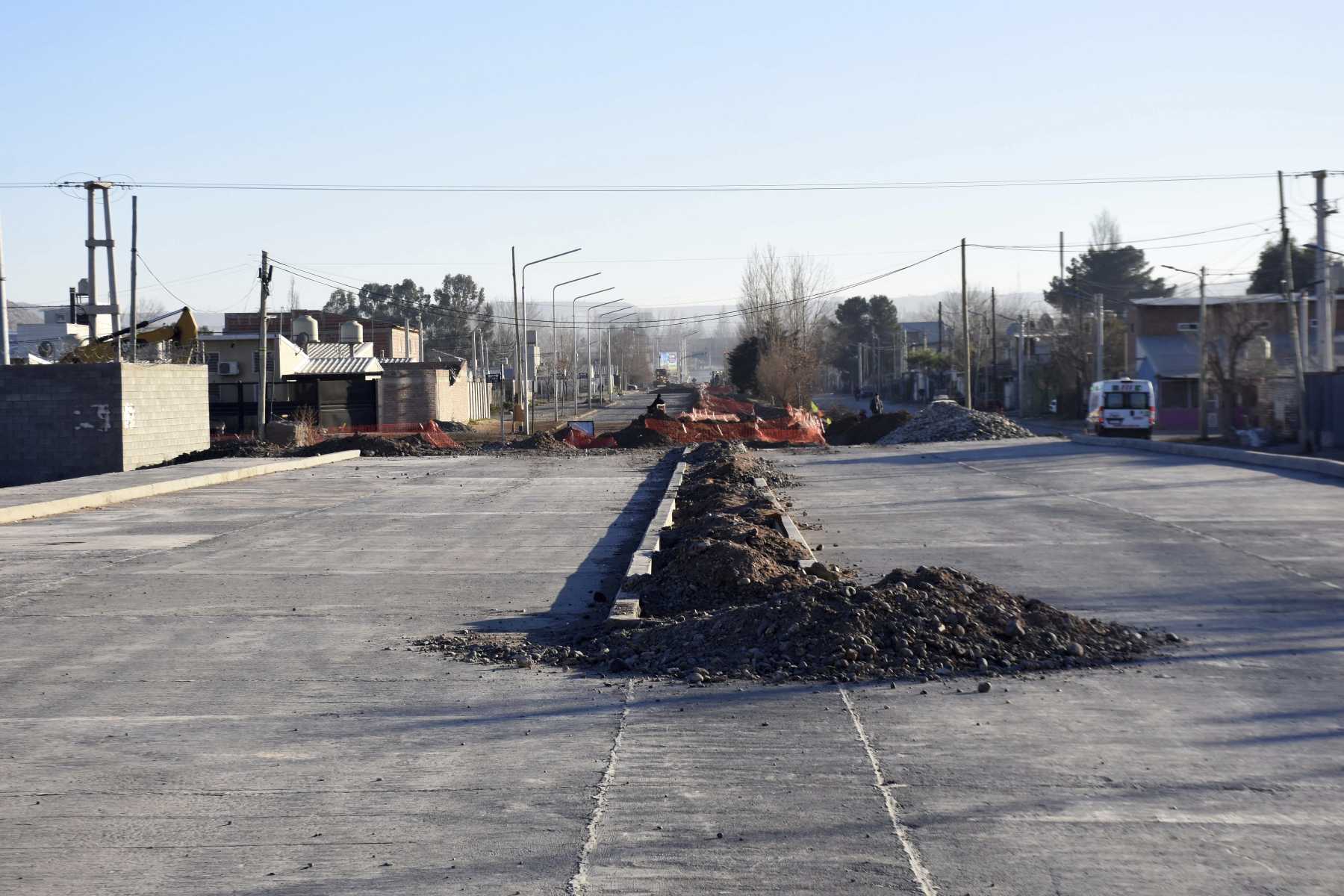 La avenida Necochea se inaugurará para el día del aniversario y será la sede del desfile. Foto Matías Subat.
