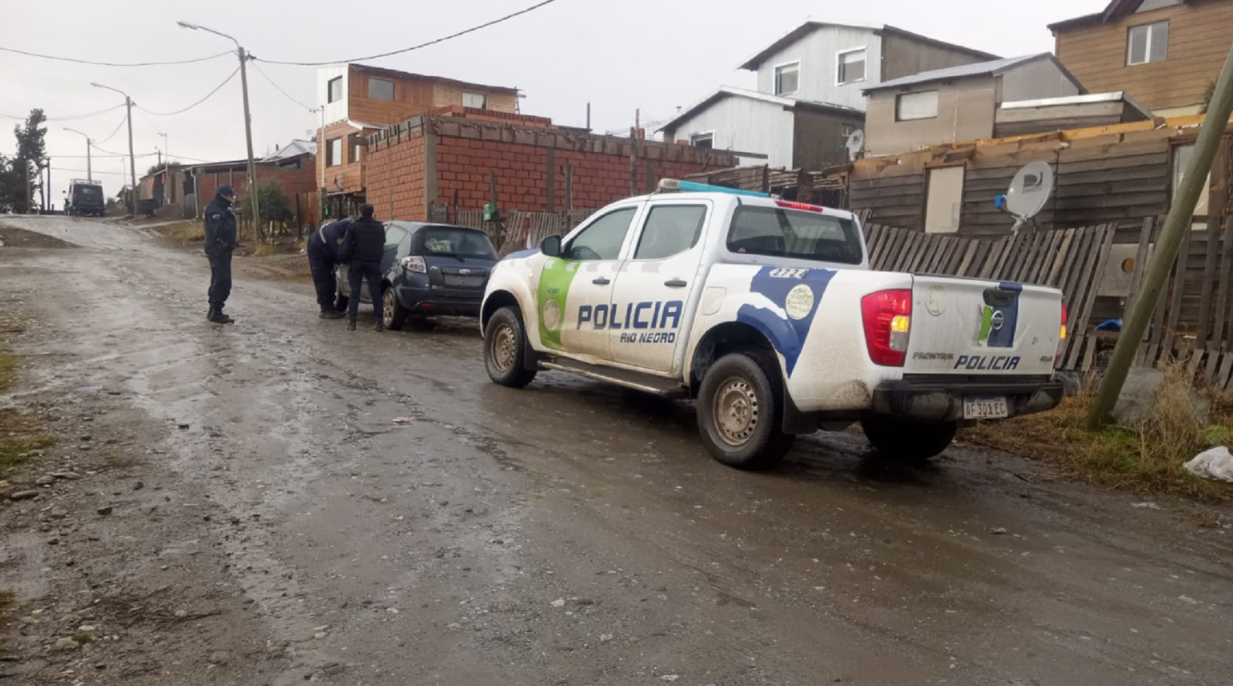 El auto tenía un pedido de secuestro en Viedma. Foto; gentileza