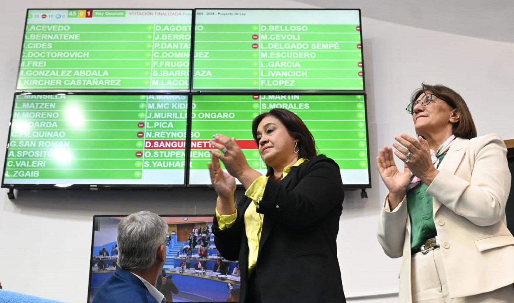 Roxana Fernández siguió con atención el tratamiento de adhesión al RIGI en la Legislatura provincial. Foto: Marcelo Ochoa.