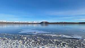 Retroceso abismal de la Laguna Blanca por la sequía regional