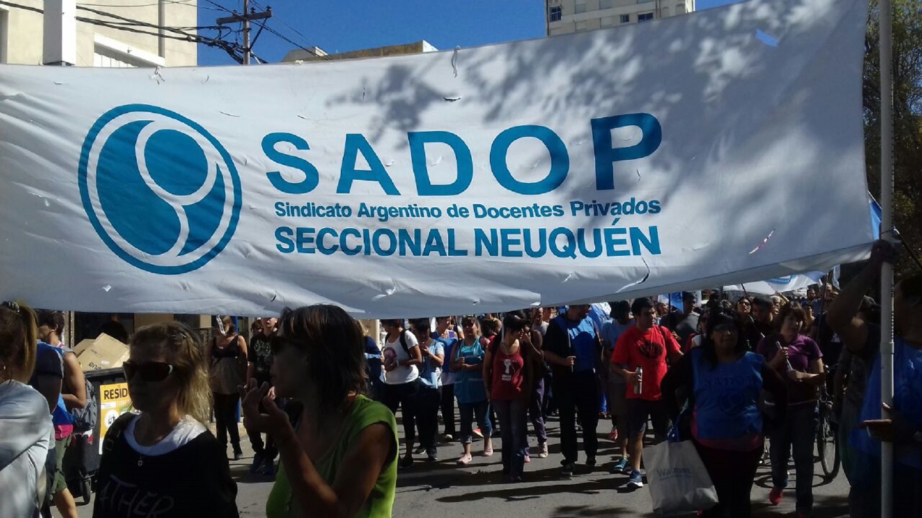 El Sindicato Argentino de Docentes Privados (Sadop) en Neuquén. Foto: https://www.facebook.com/profile.php?id=100057922061493&sk=photos