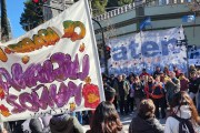 ATEN Protests in Neuquen: against presenteeism and in support of Aguada San Roque