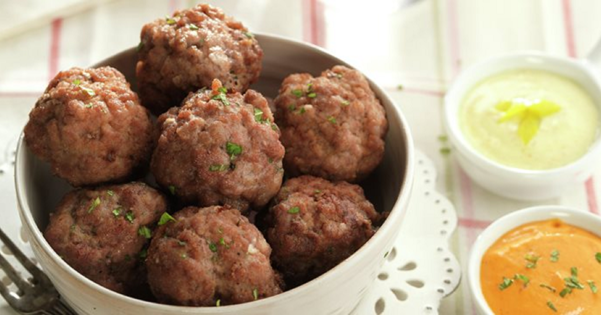 Try these meatballs dipped in mayonnaise