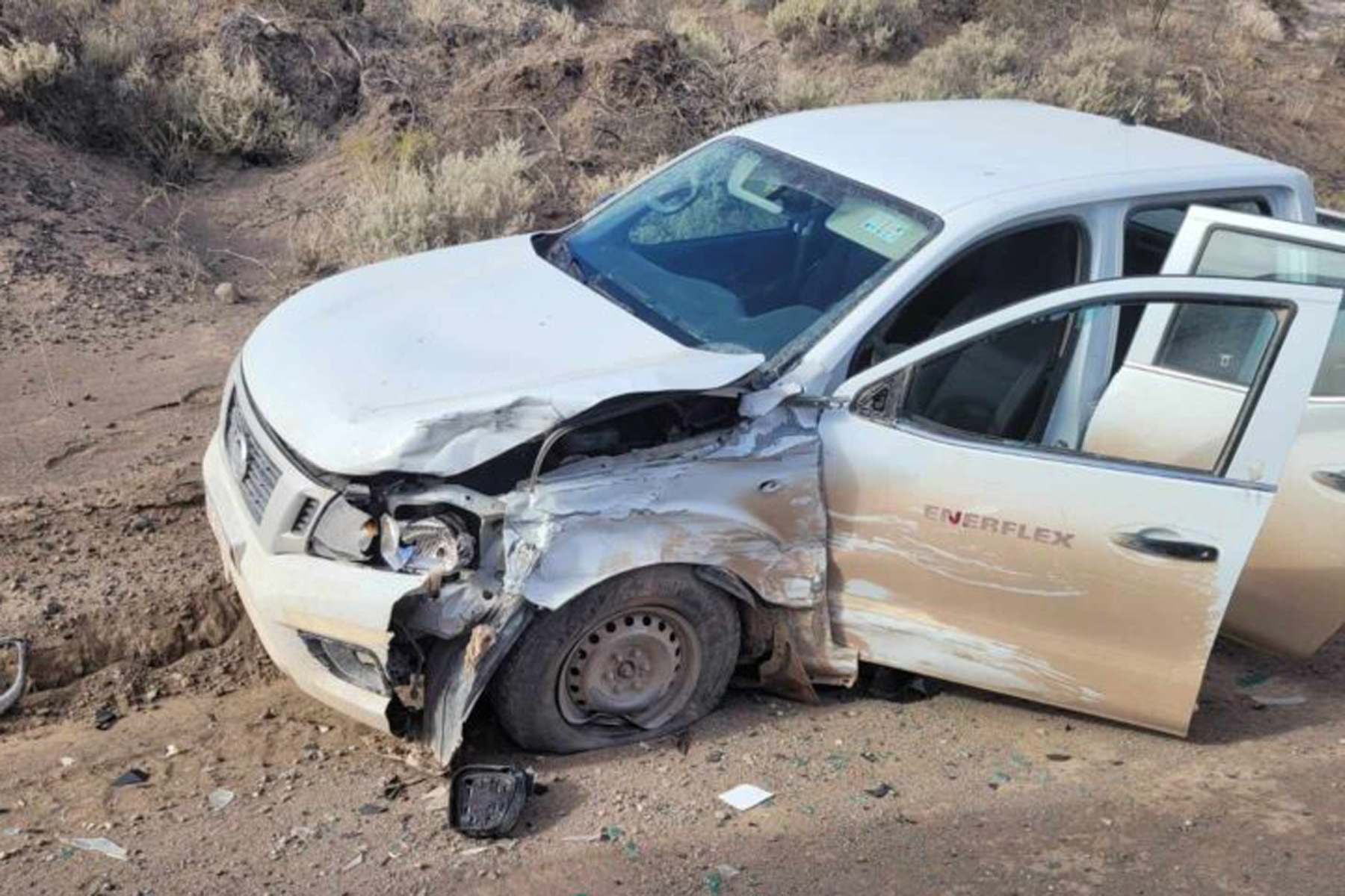 Choque de camionetas en Catriel. 