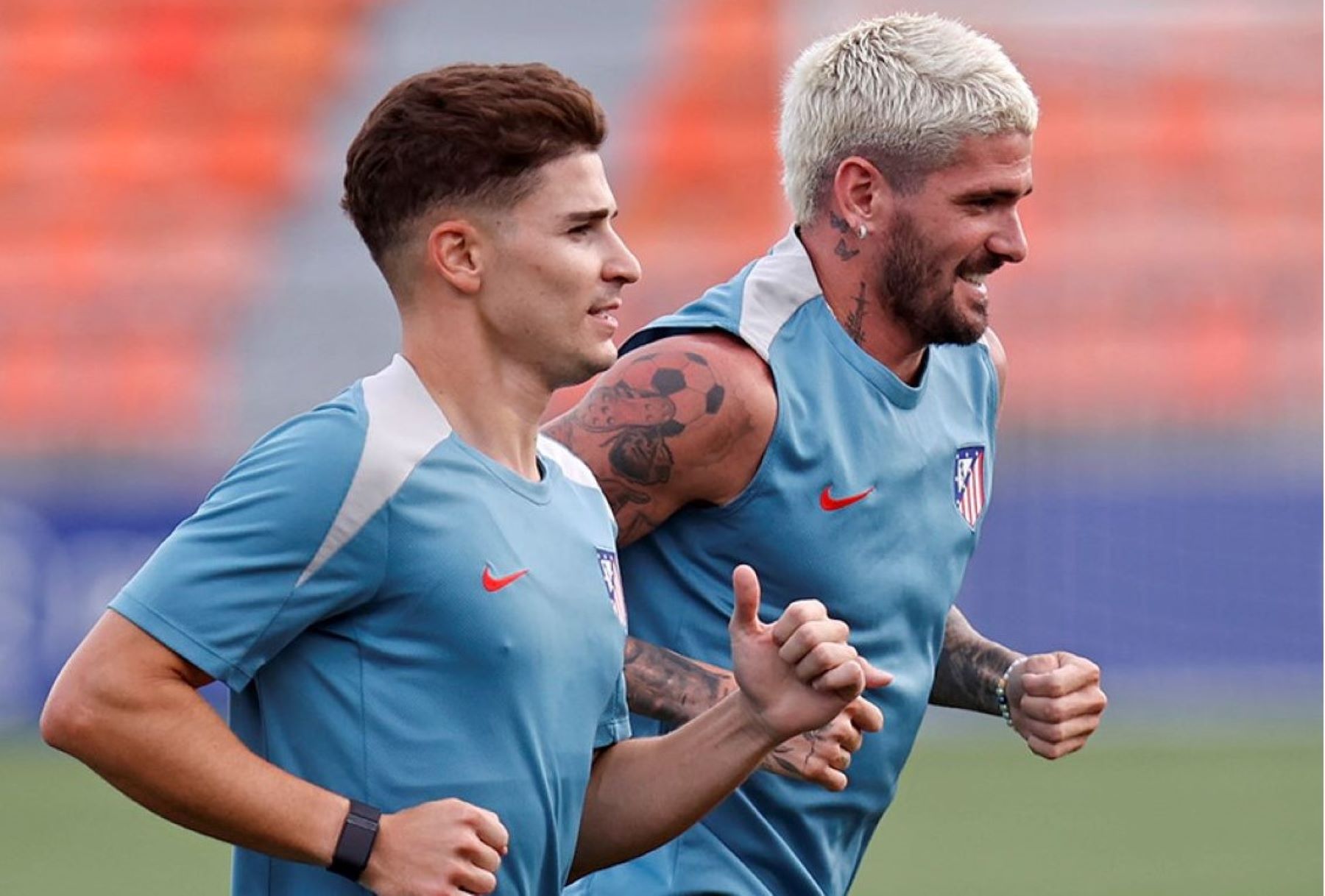 Julián y De Paul, socios de la Selección Argentina al servicio del Atlético de Madrid. (@atleti)