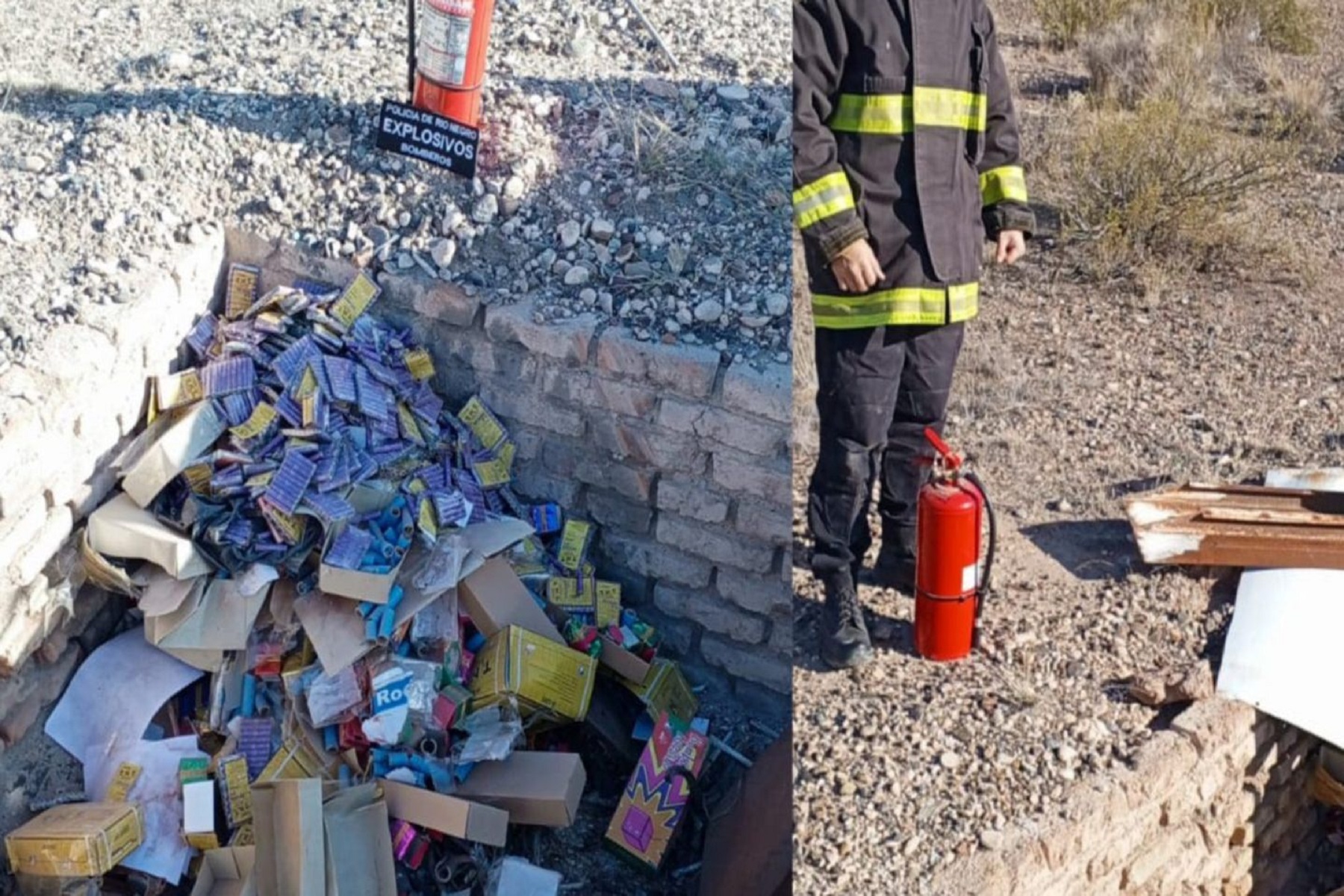 Neutralizaron pirotecnia no autorizada para la venta. Foto: Policía de Río Negro.