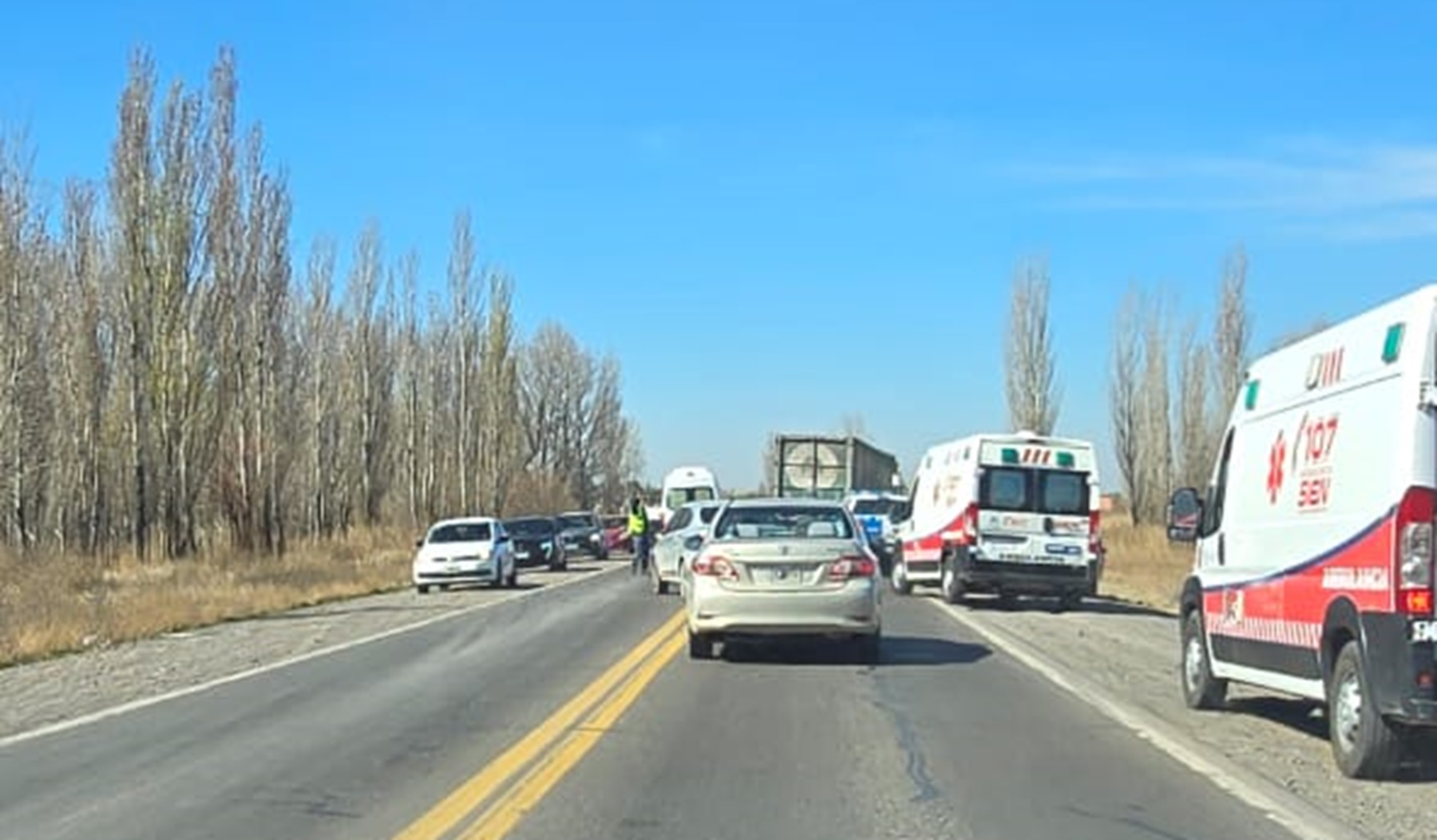 El siniestro involucró una camioneta y un camión. Foto: gentileza