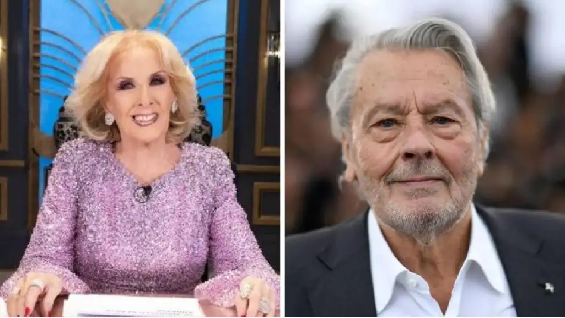 Mirtha Legrand y Alain Delon almorzaron juntos en 1995.