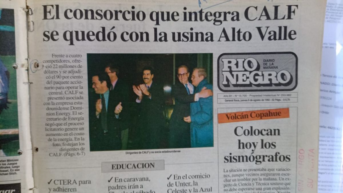 La edición de RÍO NEGRO del 6 de agosto de 1992.