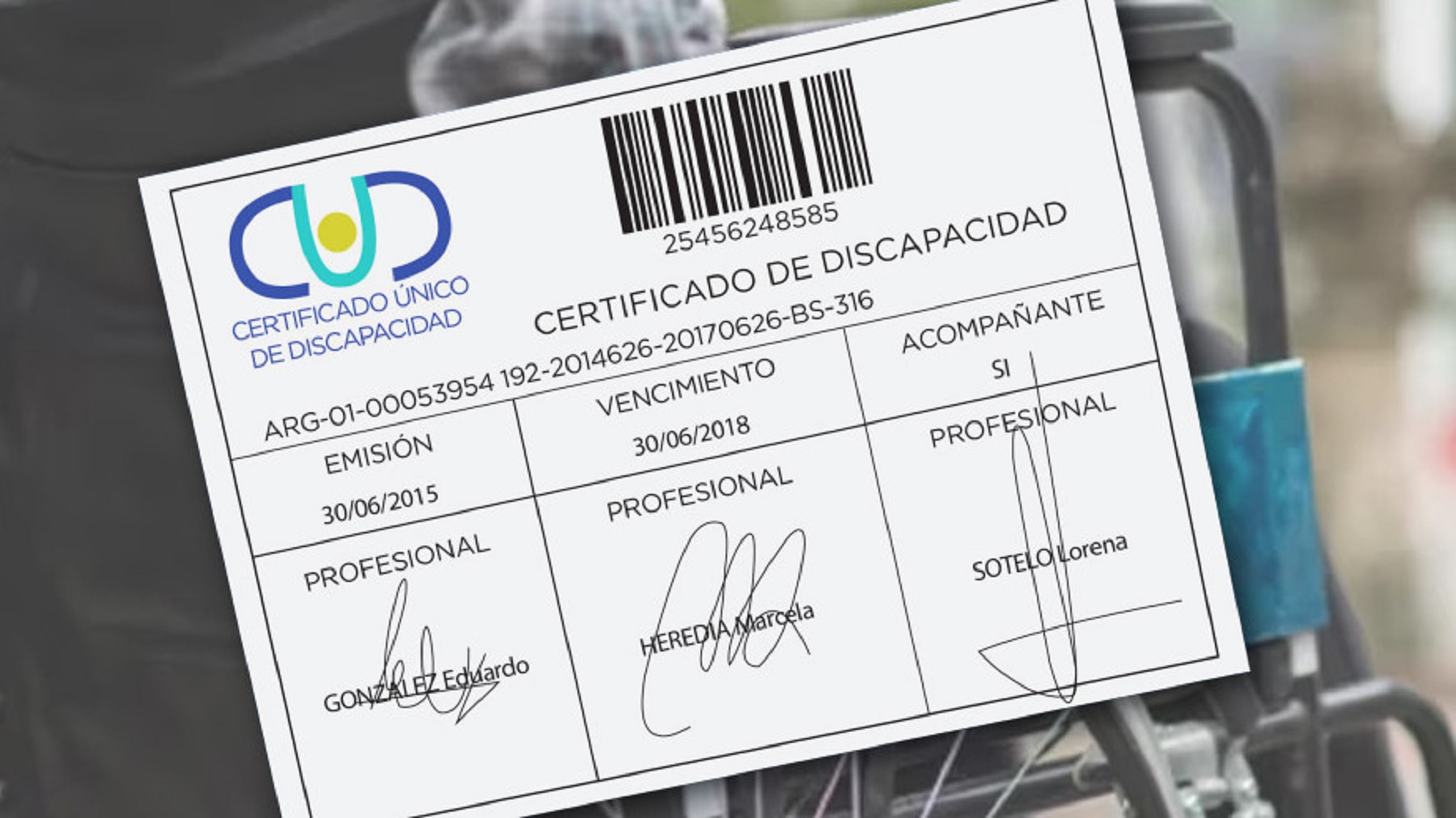 Certificado de Discapacidad.-