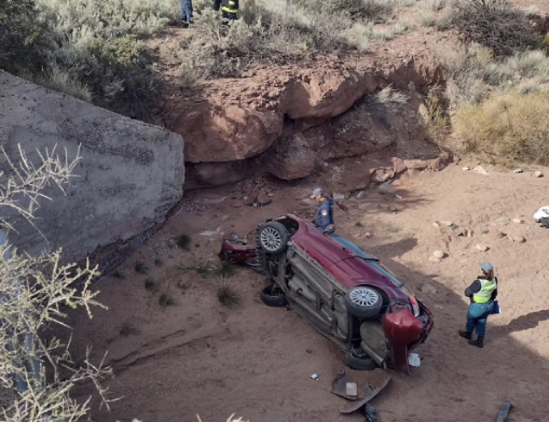 Cayó desde un cañadón en El Chocón. Foto: gentileza