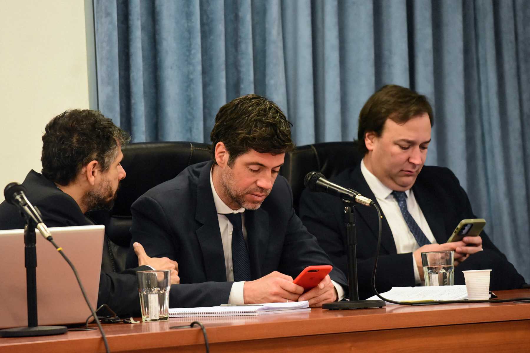 Borgonovo, Bagnat y Pombo, de izquierda a derecha, los tres jueces del tribunal. (Archivo/Cecilia Maletti)