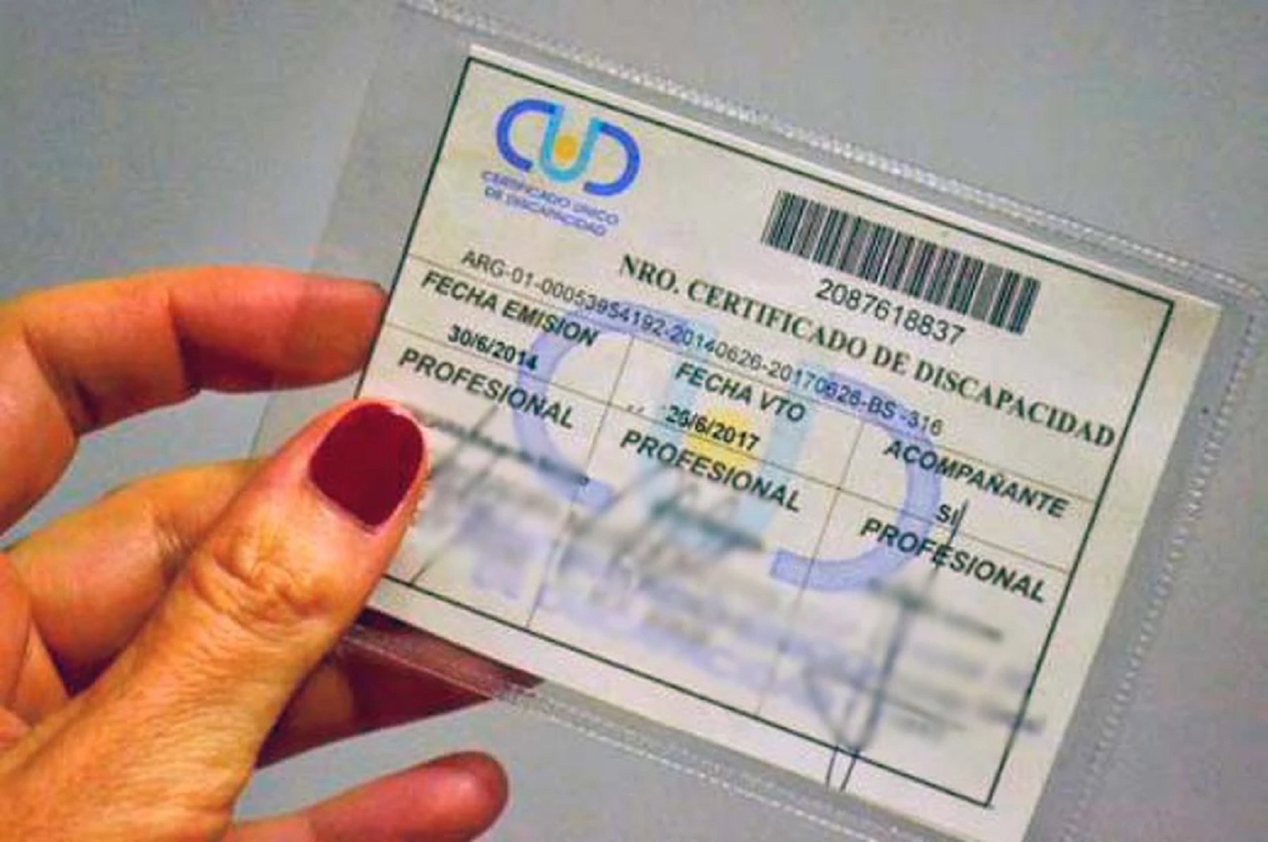 Certificado de Discapacidad.-