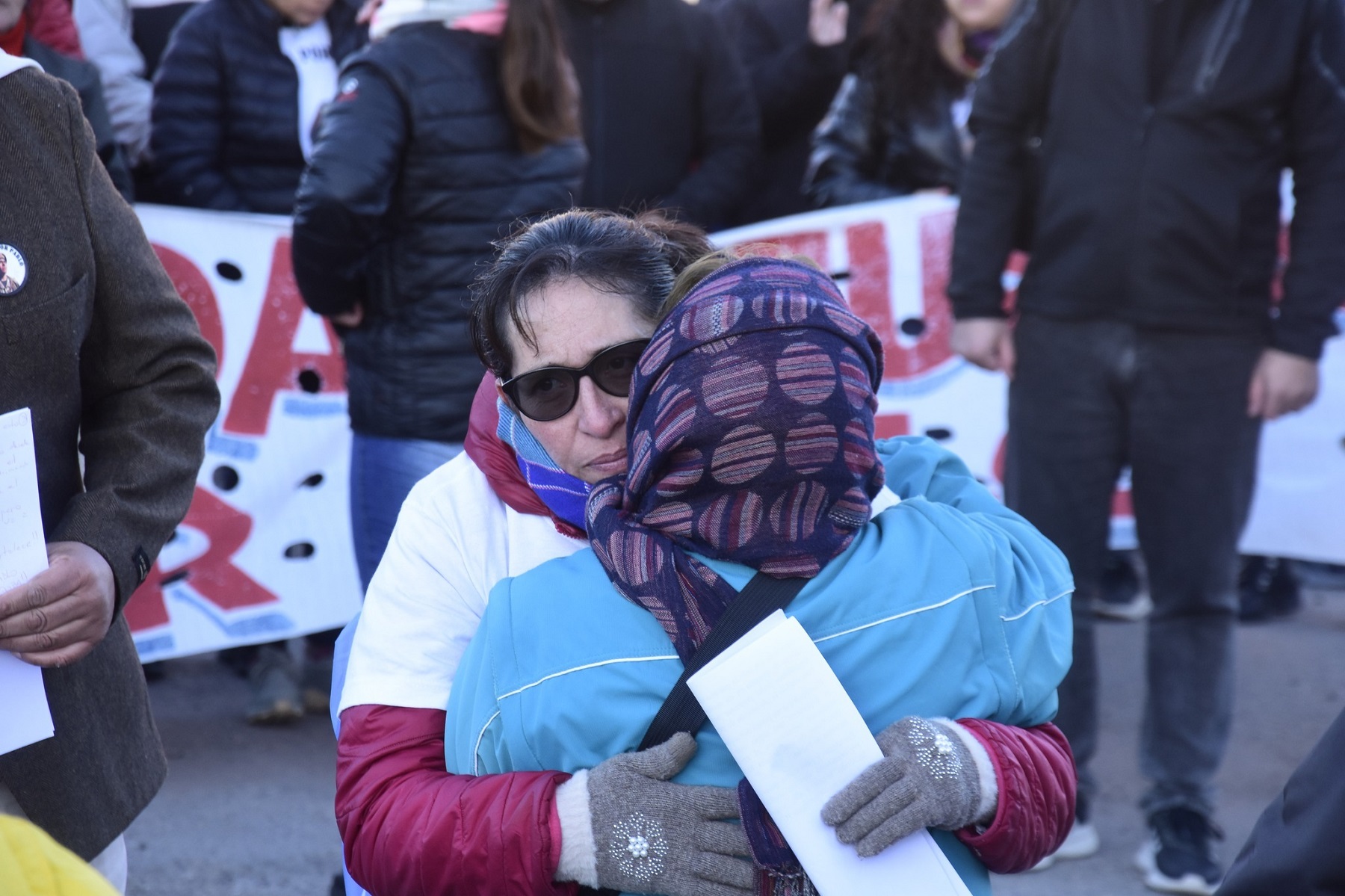 Natalia Uribe, la mamá de Pablo, en una de las marchas. (Gentileza)