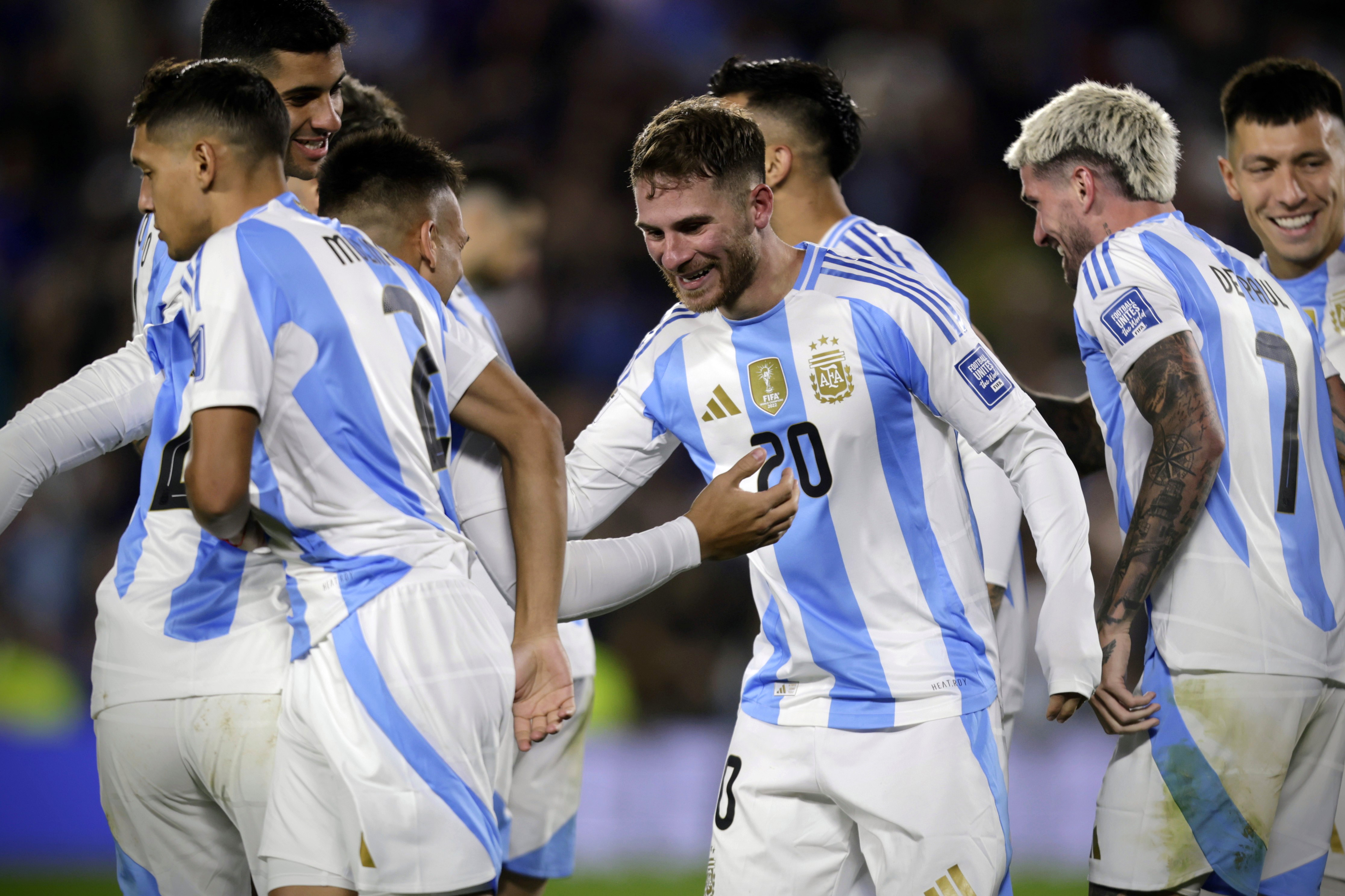 Alexis Mac Allister marcó el primer tanto de Argentina el triunfo ante Chile en el Monumental. Fotobaires 5/9/2024