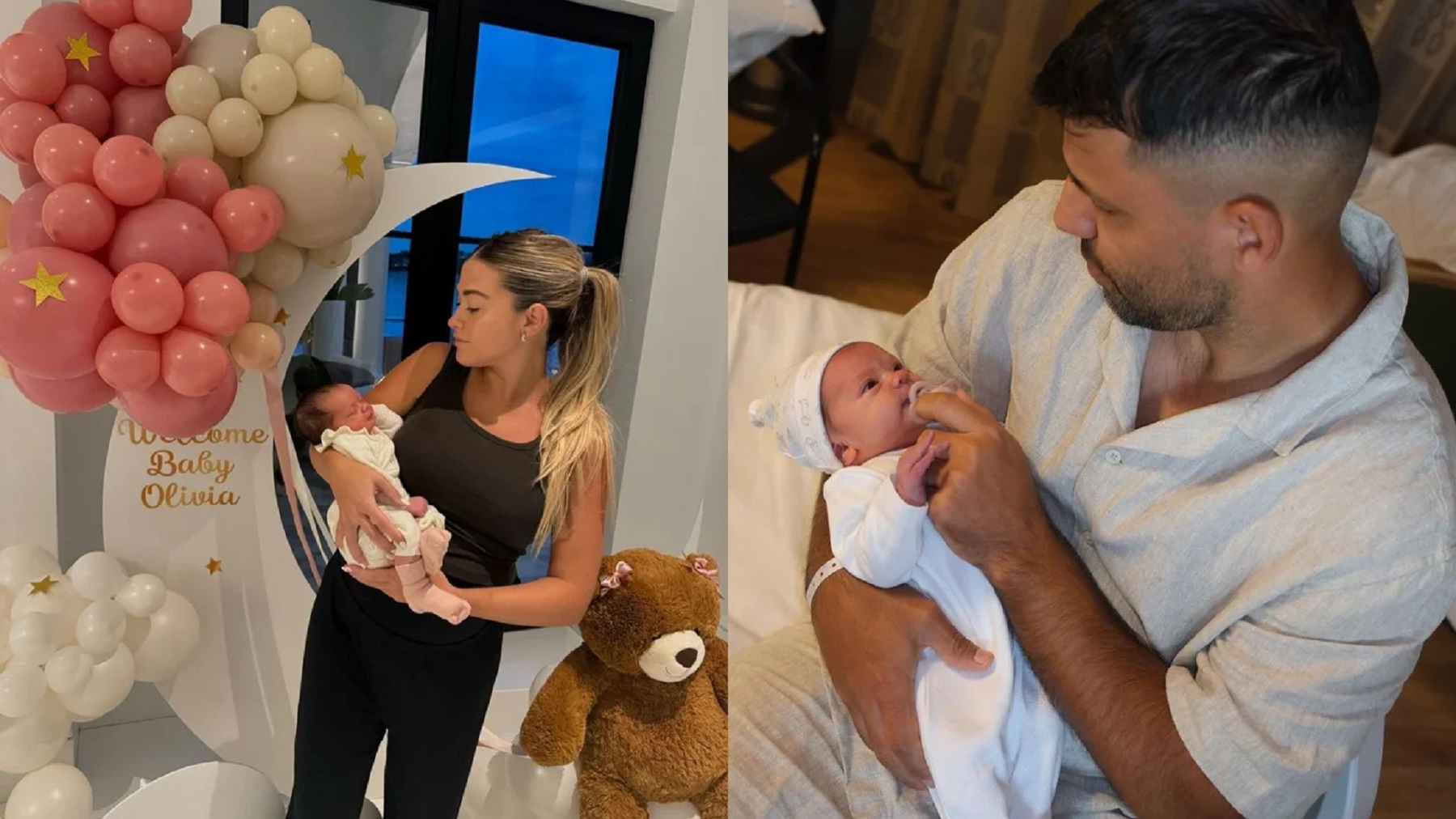 El Kun Agüero y Sofía Calzetti postearon las primeras fotos de su hija Olivia. Fotografía: Agencia Noticias Argentinas / Redes
