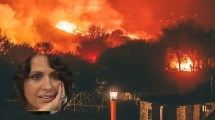 Imagen de Patricia Sosa preocupada por el incendio que llegó a metros de su casa en Córdoba